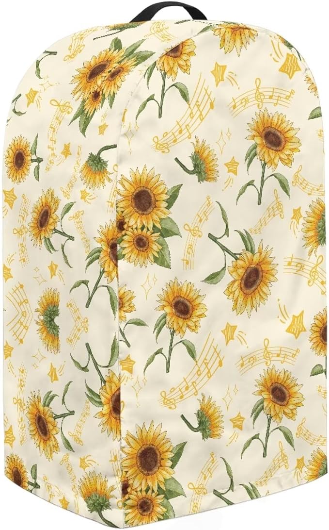 Blender Dust Cover, Sunflower Music Notes Stand Mixer or Coffee Maker Appliance - Image 3