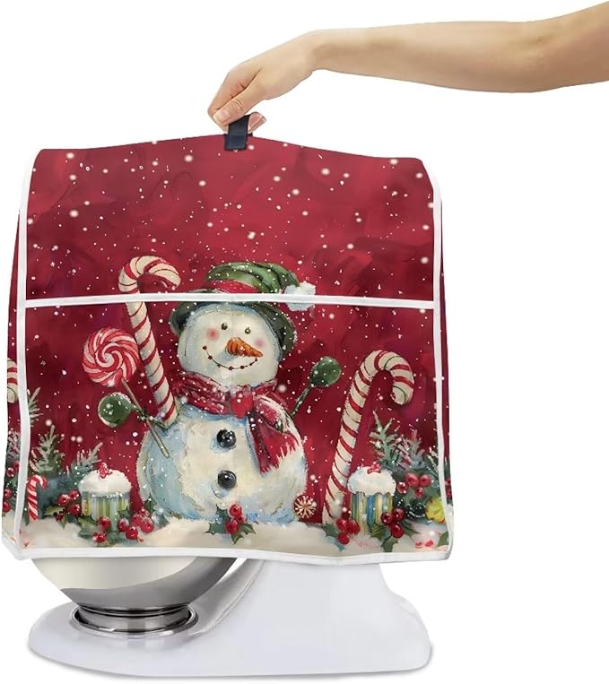 Christmas Snowman Stand Mixer Cover 6-8Qt Christmas Mixer Cover Washable - Image 4
