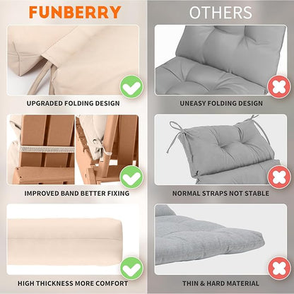 FUNBERRY Adirondack Chair Cushion, Thicken Comfy Cushions - Image 2
