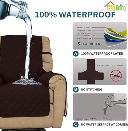 Easy-Going Sofa Slipcover Waterproof Recliner Chair Cover Non-Slip Fabric Couch - Image 3