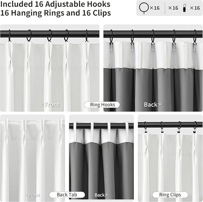 Joywell Pinch Pleated 100% Blackout White Curtains 120 Inches Long Energy - Image 3