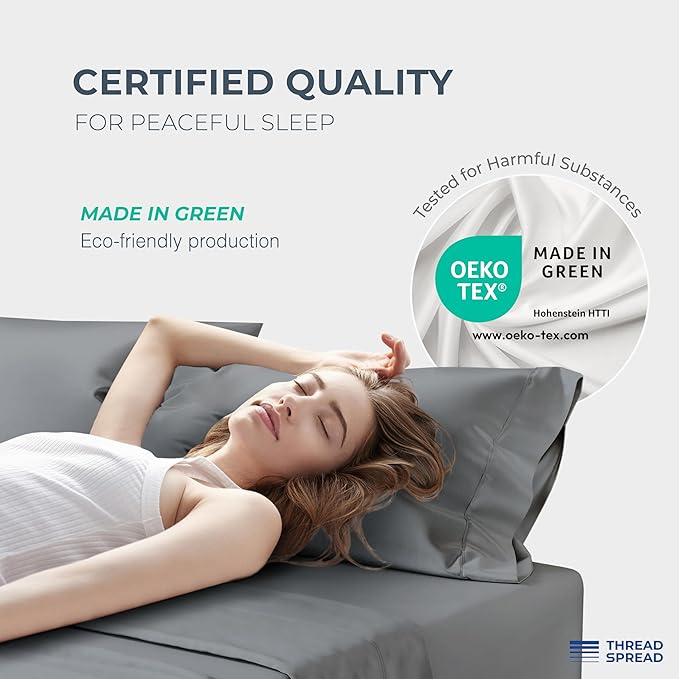 THREAD SPREAD 100% Egyptian Cotton Sheets Bed Set - Image 6