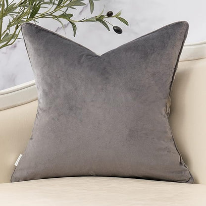 Yangest Dark Grey Twigs Throw Pillow Cover Branches Velvet Cushion Case Neutral - Image 2