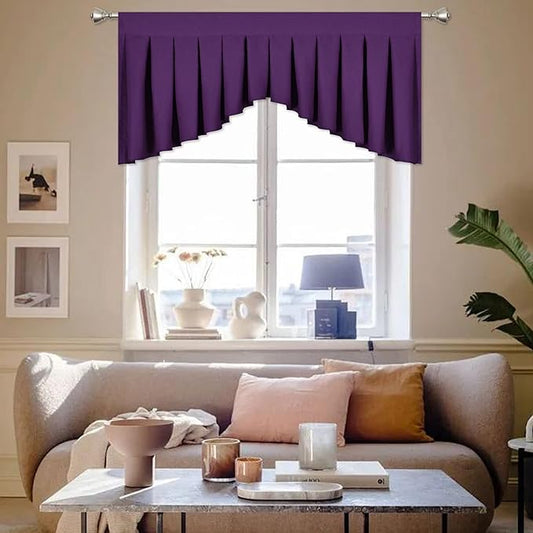Window Valance for Kitchen Dark Purple Blackout Valances for Living Room Bedroom by OYRING