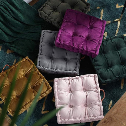 vctops Square Solid Color Velvet Seat Cushion - Image 3