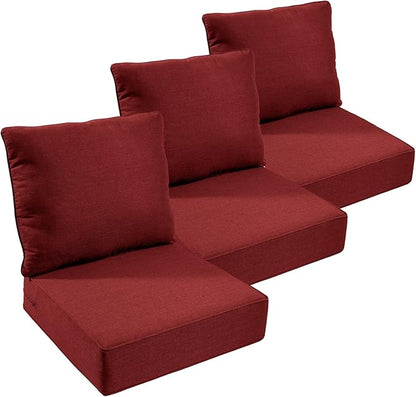 Outdoor Chair Cushions Set of 3, Waterproof 24x24 Patio Chair Cushion, Couch by moosprr