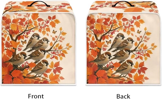 Coffee Maker Cover with Handle Maple Cardinal Dust Protection Washable Foldable - Image 2