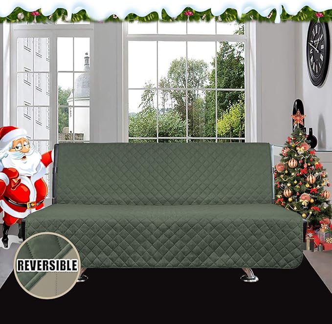 Easy-Going Futon Sofa Slipcover Reversible Sofa Cover Armless Futon Cover - Image 2