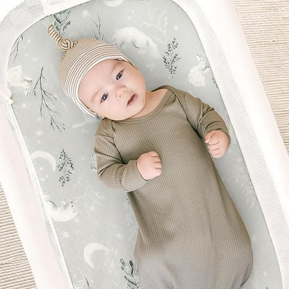 Stretchy Bassinet Mattress Sheets, Ultra Soft Bassinet Sheet 2 Pack, Universal - Image 6