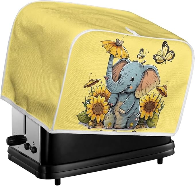 ZFRXIGN Elephant Sunflower Toaster Cover 4 Slice Small Appliance Covers Kitchen - Image 5