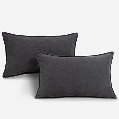 ZWJD Rustic Gray Pillow Covers 12x20 Set of 2 Chenille Throw Pillow Covers - Image 6