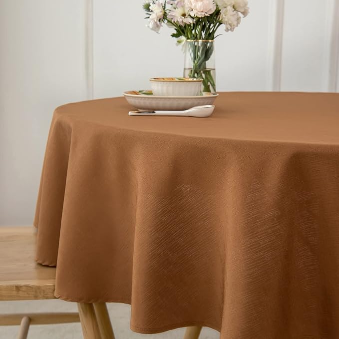 maxmill Fall Tablecloth Linen Looking Texture Stain Resistant Waterproof - Image 4