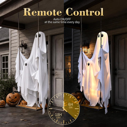 Halloween Decorations Outdoor, 5FT Swinging Ghost Hanging Decor