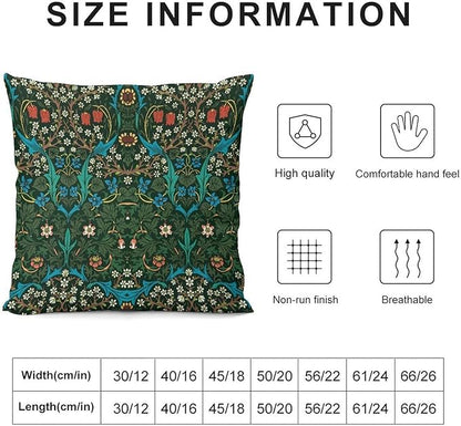 William Morris Floral Original Throw Pillow Covers Boho Chic Retro Floral Cozy - Image 2