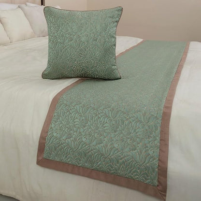 The HomeCentric King/Queen/Twin Blue & Beige Decorative King 90"x18" Bed Runner - Image 4