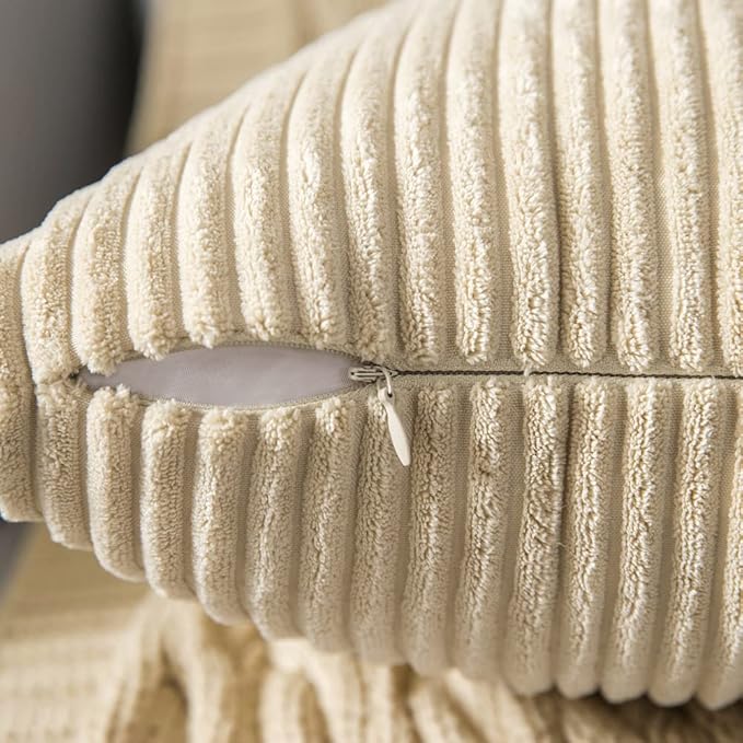MIULEE Pack of 2 Corduroy Pillow Covers 12 x 20 Inch Lumbar Throw Pillow Covers - Image 3