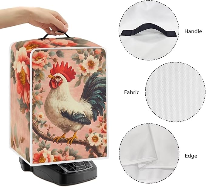 Mumeson Rooster Flower Coffee Maker Cover Blender Dust Cover, Coffee Machine - Image 5