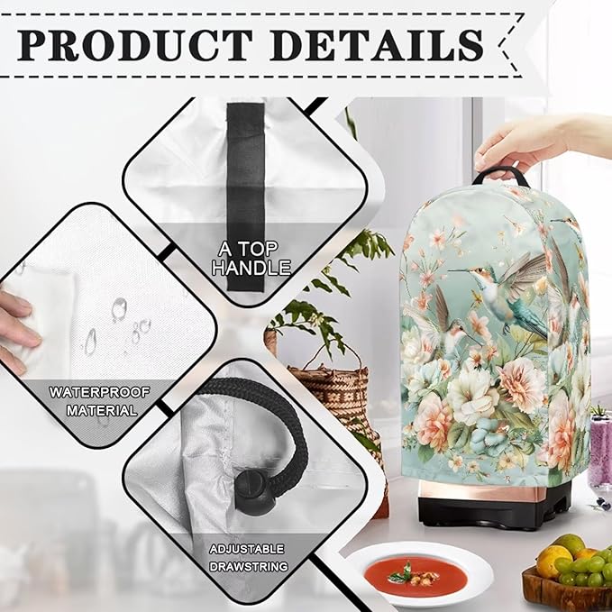 Hummingbird Floral Kitchen Blender Dust Cover Food Processor Dust Protection - Image 5