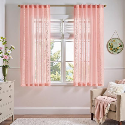 jinchan Winslow Sheer Curtains 63 Inch Length - Image 6