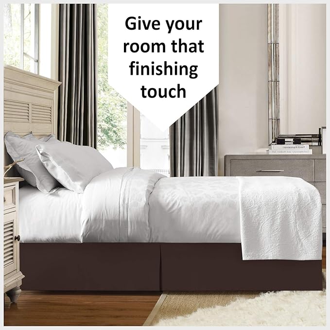 Bed Skirt - 100% Cotton 800 Thread Count Box Pleated Bed Skirt - Luxury Pleated - Image 4