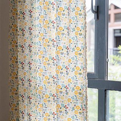 ENJOYBRIDAL Floral Curtains 84 Inch Length 2 Panels Tassel Boho Semi-Sheer - Image 9