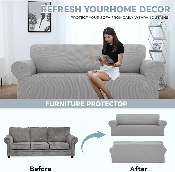 LURKA Stretch Sofa Slipcovers 1 Piece Couch Covers - Image 3