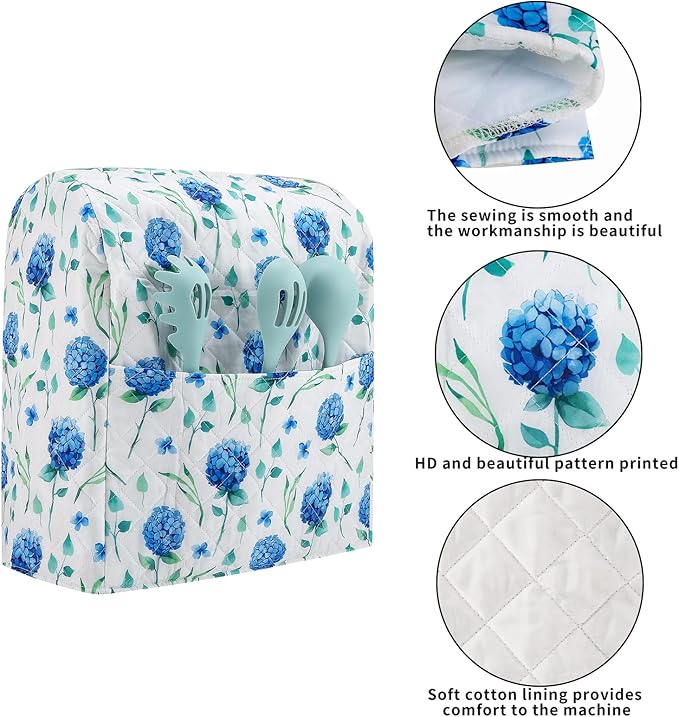 Stand Mixer Cover, Hydrangea Kitchen Mixer Cover Compatible - Image 3