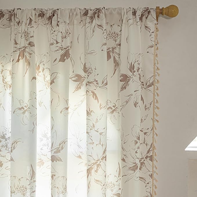 ENJOYBRIDAL Floral 96 Inch Curtains - Image 4