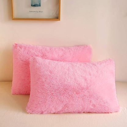 XeGe Faux Fur Throw Pillow Cases, Plush Shaggy Ultra Soft Pillow Covers by XeGe