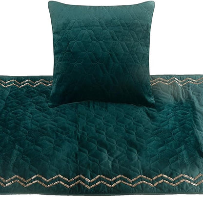 The HomeCentric King Queen Twin Teal Blue Decorative Twin 53"x18" Bed Runner - Image 2