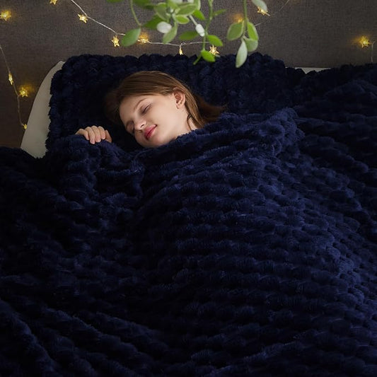 NEWCOSPLAY Super Soft Queen Blanket Dark Navy Premium Silky Flannel Fleece 3D by NEWCOSPLAY