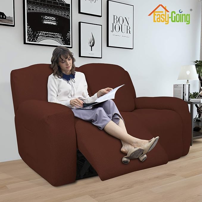 Easy-Going 6 Pieces Recliner Loveseat Stretch Sofa Slipcover Sofa Cover - Image 2