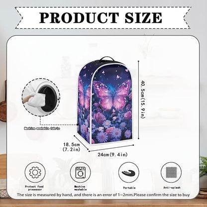 Talayituse Butterfly Rose Daisy Flower Print Blender Dust Cover, Fingerprint - Image 6