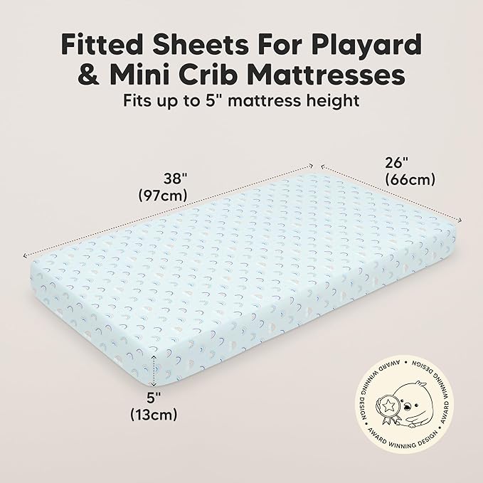 2-Pack Mini Crib Sheets Fitted - Image 3