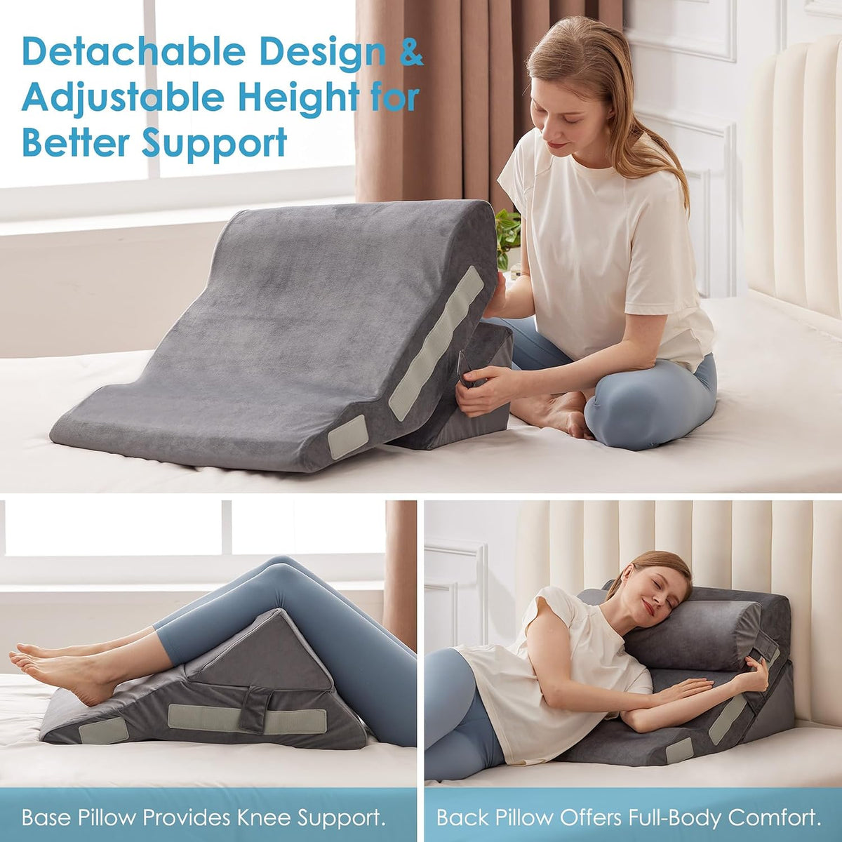 megcxit wedge pillow set for after surgery, bed, package contents