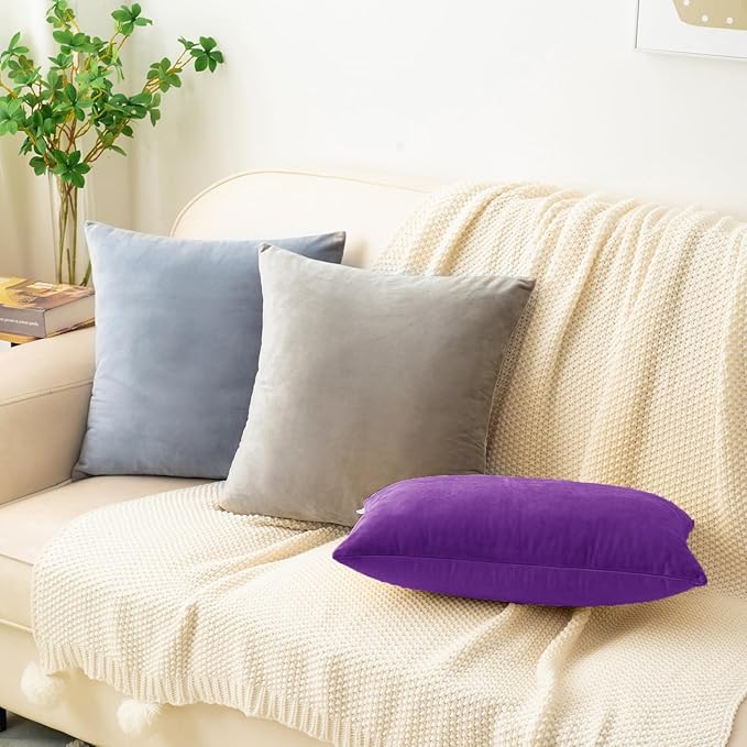 HWY 50 Purple Velvet Throw Pillow Covers 22x22 Inch - Image 5