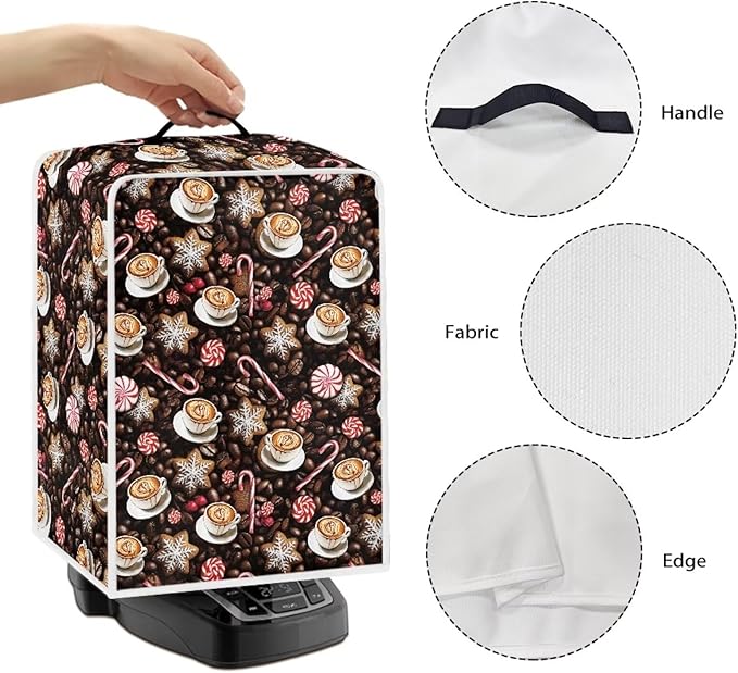 Mumeson Coffee Print Coffee Maker Cover, Dust Protection Coffee Maker Appliance - Image 5