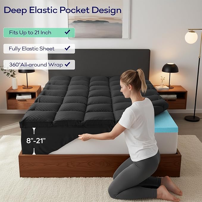 OLANLY Dual-Layer 4 Inch Full Size Memory Foam Mattress Topper - Image 6