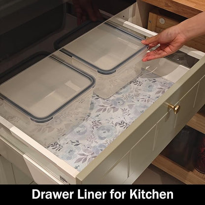 Blue Floral Shelf and Drawer Liner - Image 7