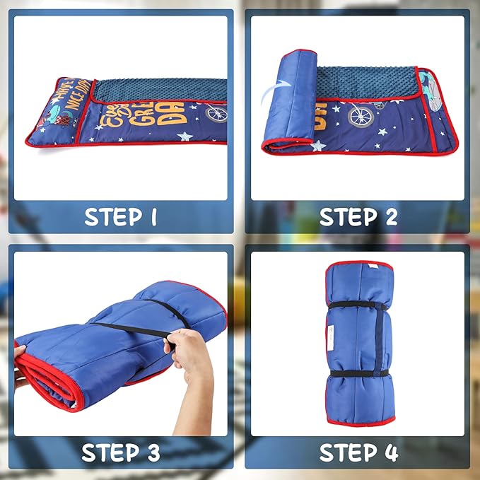 TANOSHII® Toddler Nap Mat with Pillow and Blanket, Portable Kids Sleeping Mats - Image 6