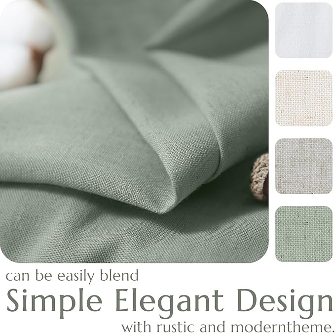 jinchan Linen Textured Tier Curtains 24 Inch - Image 5