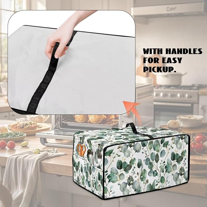 Toaster Oven Cover with Side Pockets, Dustproof Smart Microwave Convection Oven - Image 4
