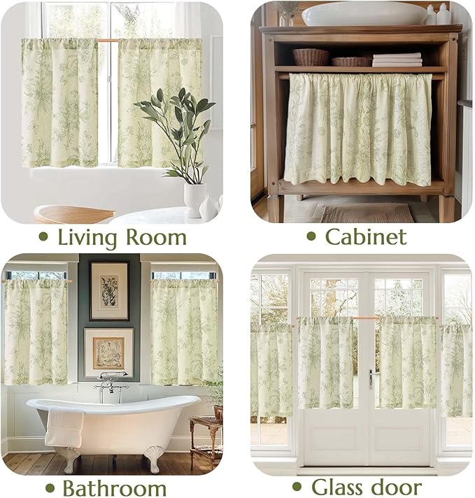 jinchan Half Window Curtains Small Drapes - Image 4