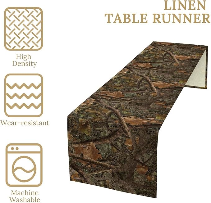 Camo Hunting Table Runner, Mossy and Oak Camouflage Patterns Table Runner - Image 6