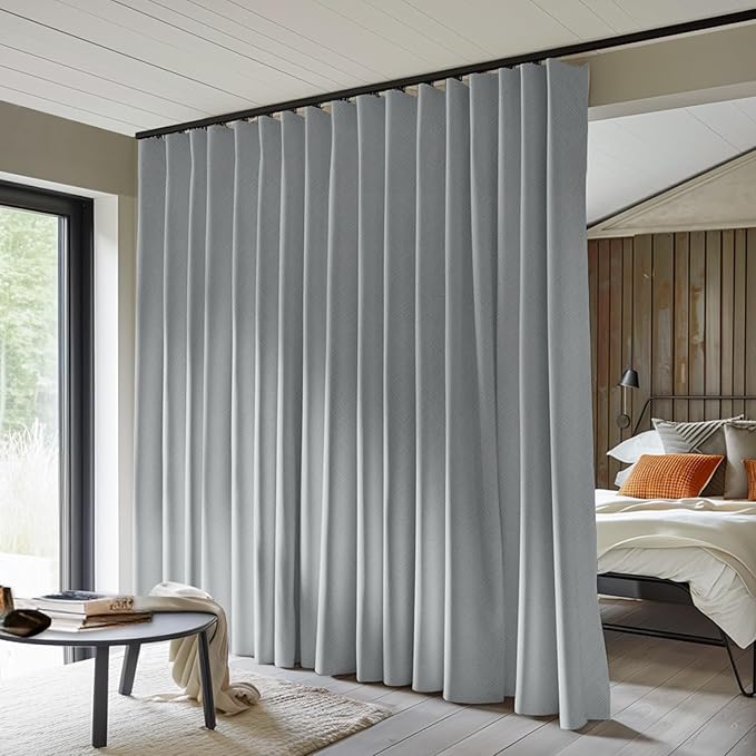 Room Divider Curtains Total Blackout Privacy Curtain Panel Room Thermal by Makefeileshade