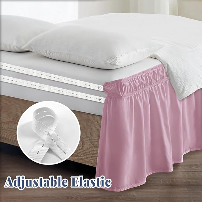 Twin Bed Skirt, Elastic Wrap Around Bed Skirt Twin Size, Bed Skirts - Image 4