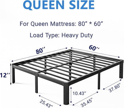 12 inch high platform queen bed frame no shown in use