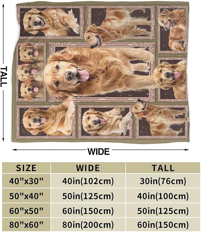 Golden Retriever Blanket Golden Retriever Throw Blanket Flannel Stuff Merch - Image 3