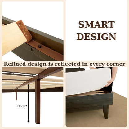 bme caden 15 inch king bedframe, adjustable headboard on a desk or shelf