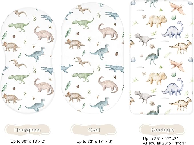 Bassinet Sheets for Baby Girls Boys 2 Pack, Fitted Baby Mattress Sheet for - Image 2